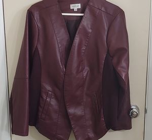 Purple Faux Leather Moto Jacket Sz 22/24